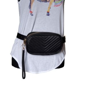 STEVE MADDEN Black‎ Convertible Belt Bag.